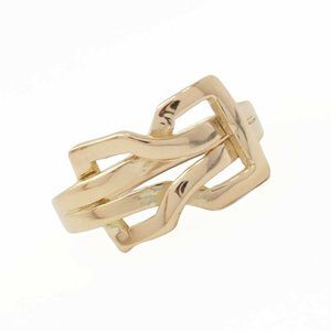 Authentic! Ilias Lalaounis Greece 18k Yellow Gold Belt Buckle Ring